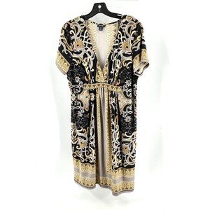 SNAP Women's Short Sleeve V Neck Stretch Knit Tunic Dress Size 2X